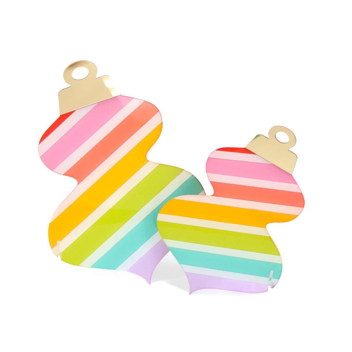 Rainbow stripe standing acrylic ornaments
