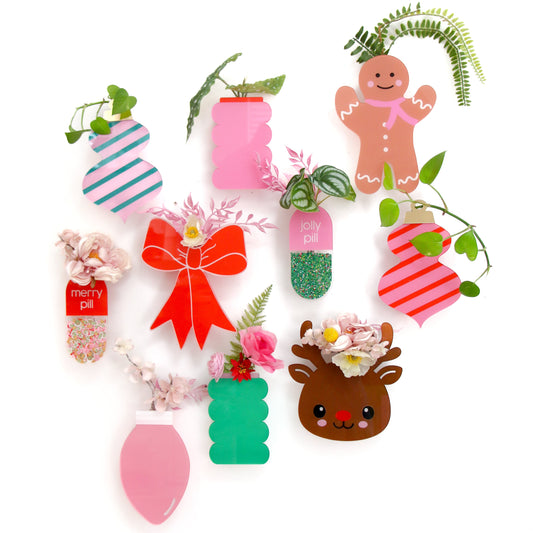 Holiday hanging propagation planters