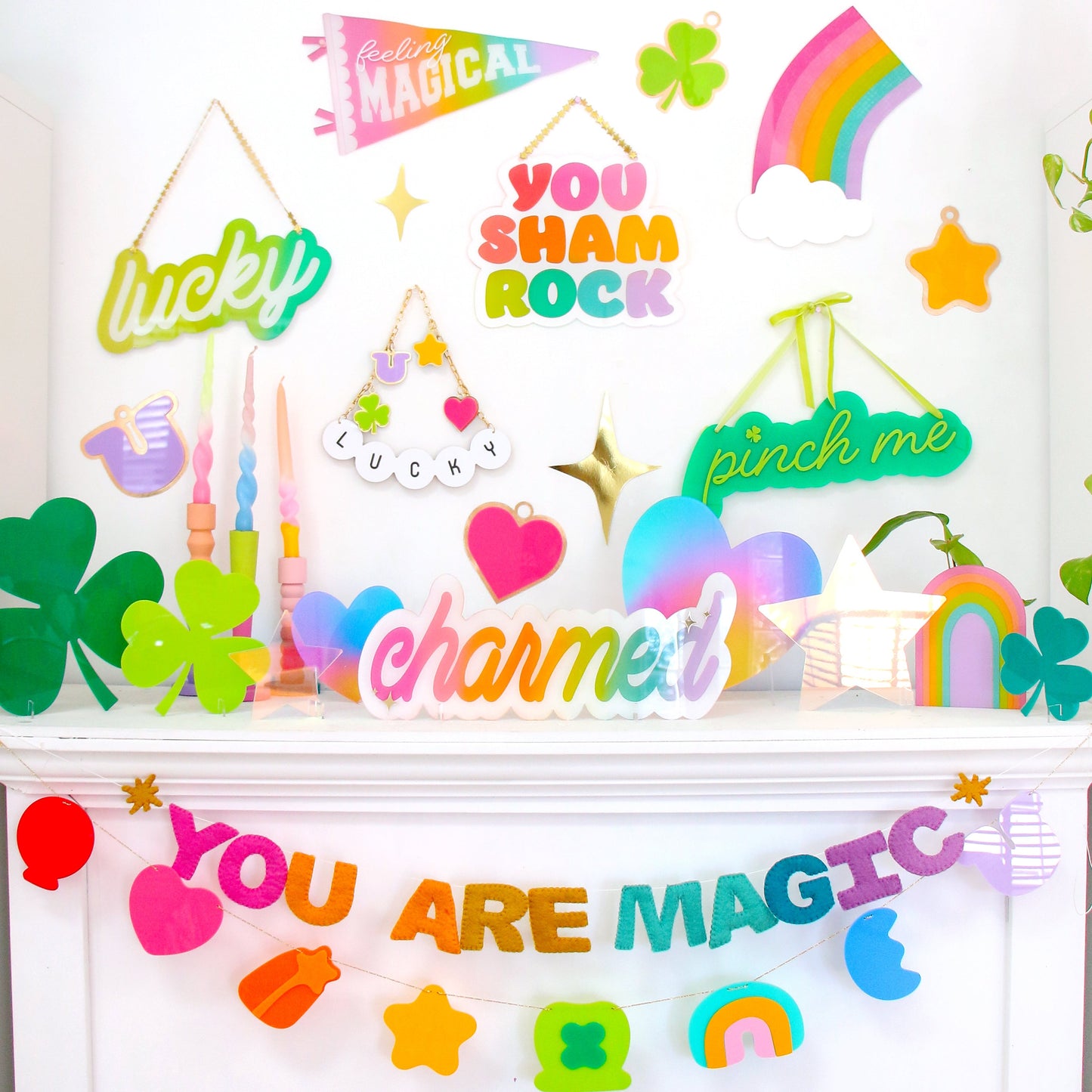Lucky charm bracelet acrylic wall art