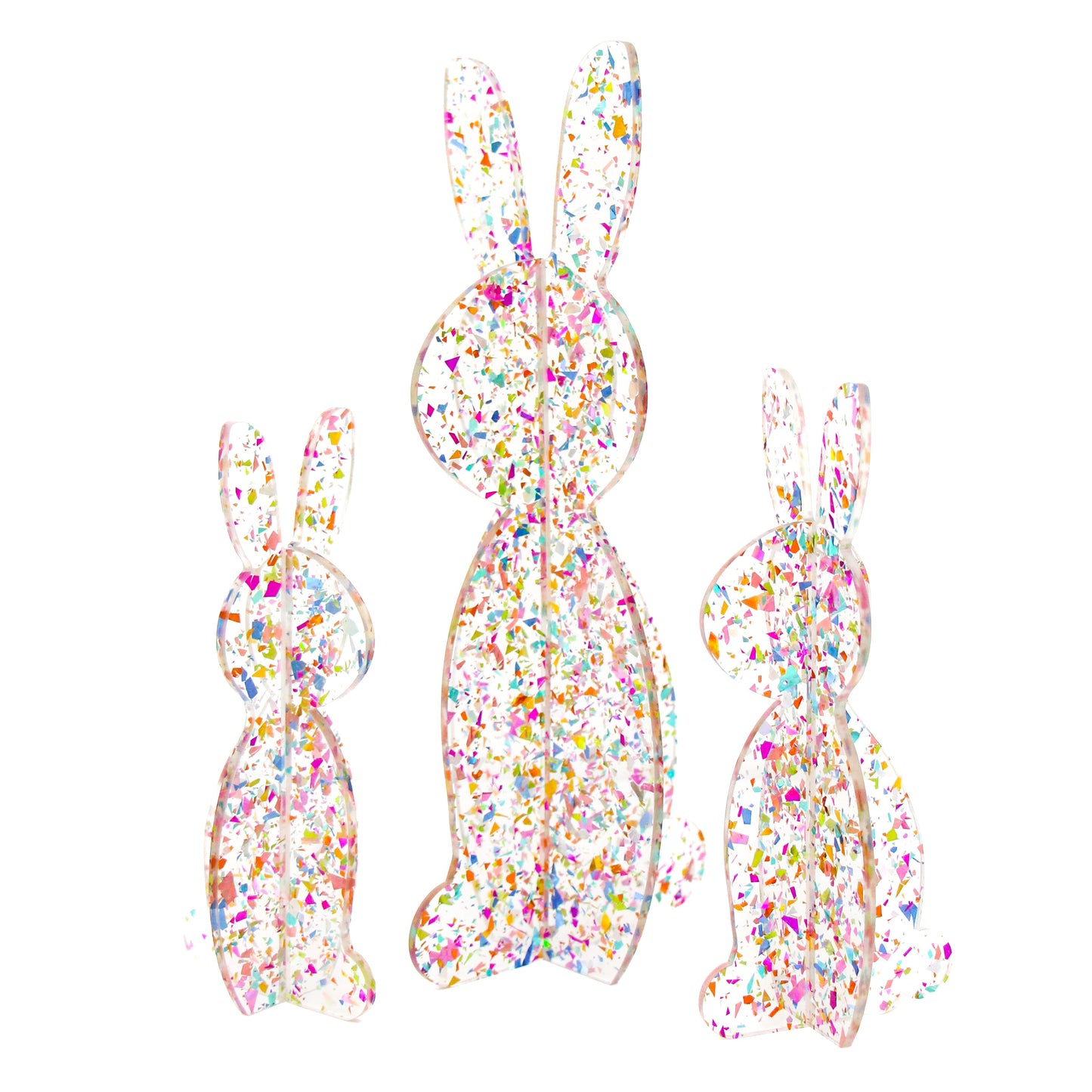 Confetti Acrylic Bunny Set of 3