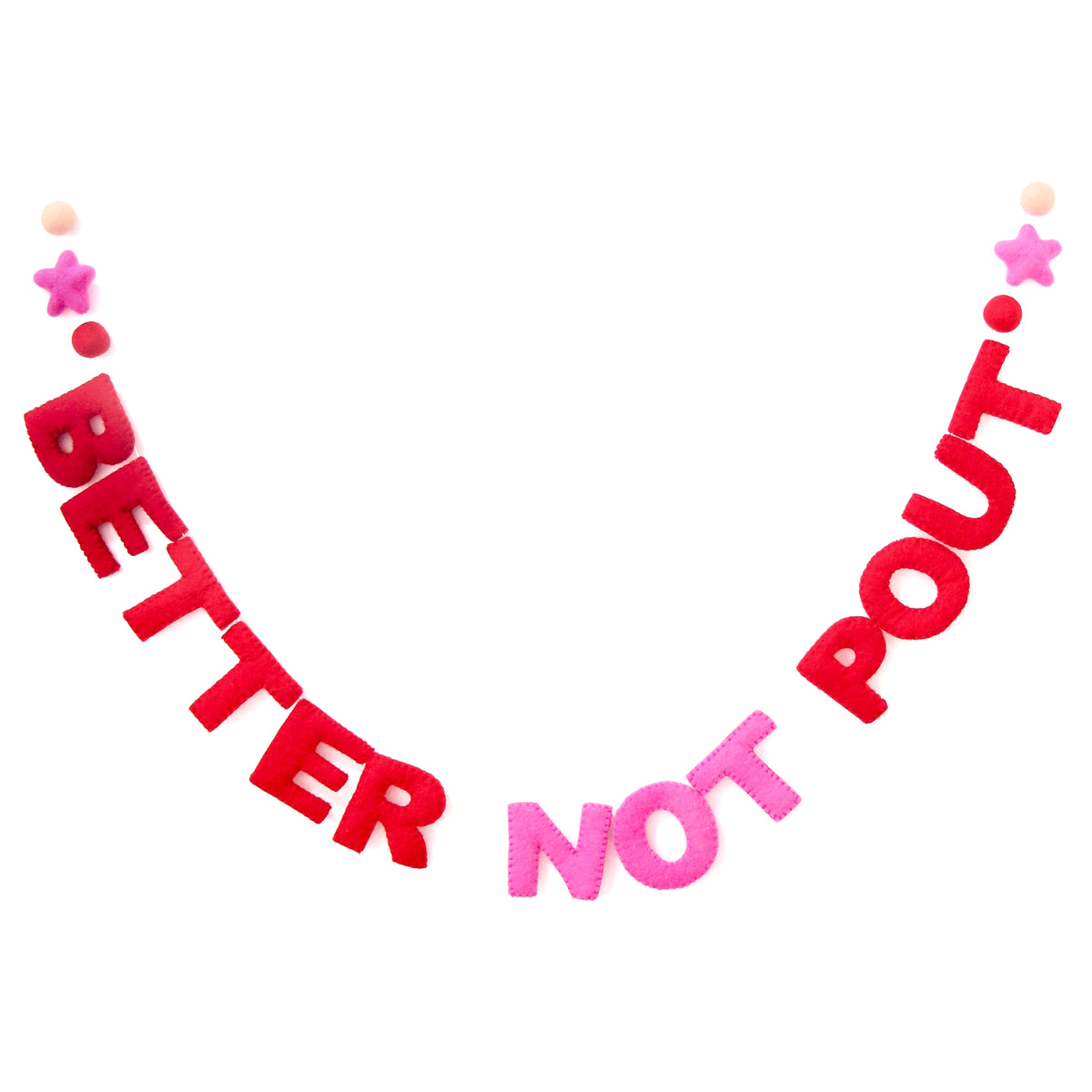 Better not pout felt garland christmas decoration
