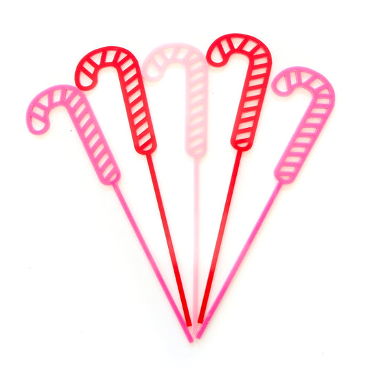 Candy Cane Acrylic Drink Stirrers