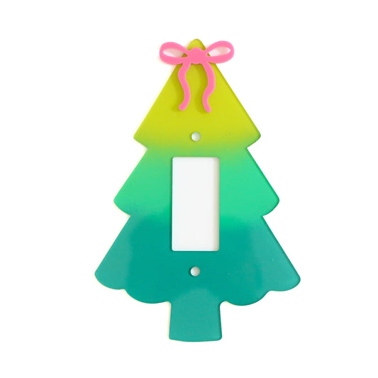 Ombre Christmas tree acrylic light switch plate
