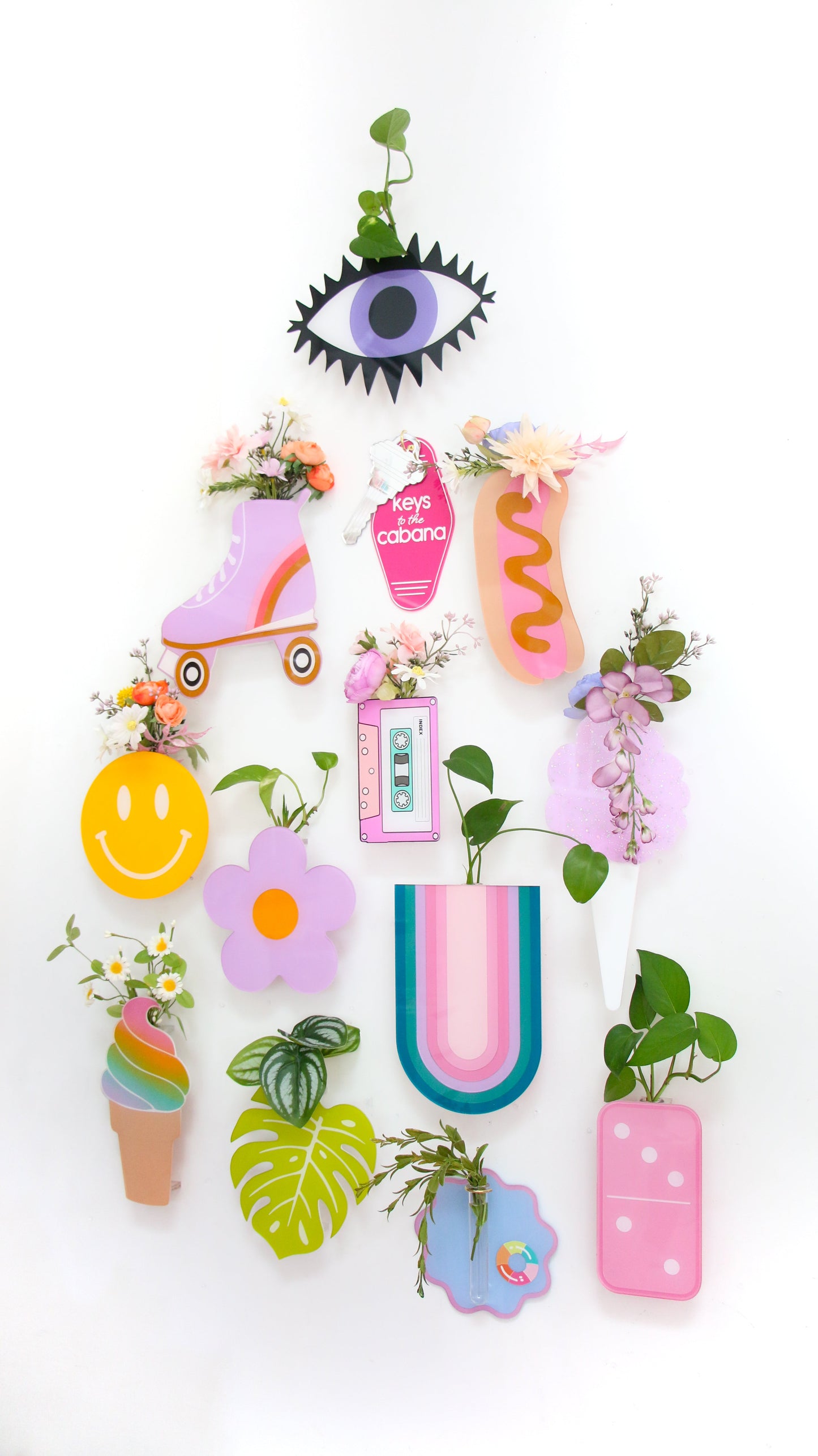 Teal and pink arch hanging propagation planter