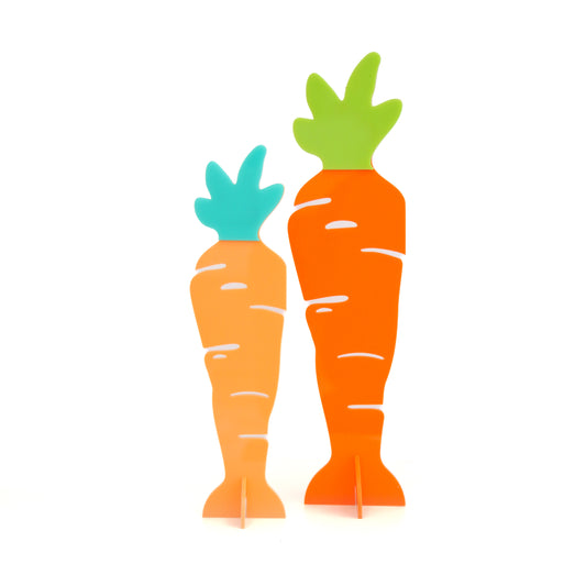 Acrylic carrot decorations - set of 2