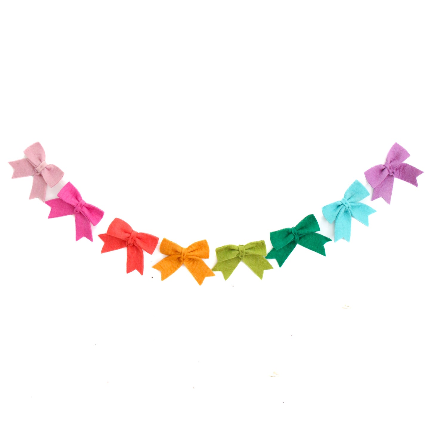 Rainbow bow felt garland