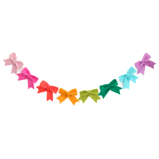 Rainbow bow felt garland