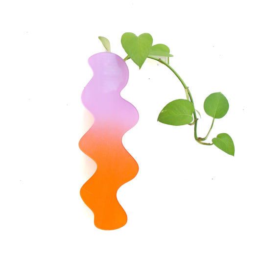 Orange and lavender squiggle propagation planter and bud vase