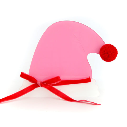Pink and red acrylic Santa Hat