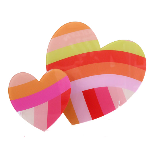 Red and pink arches acrylic hearts