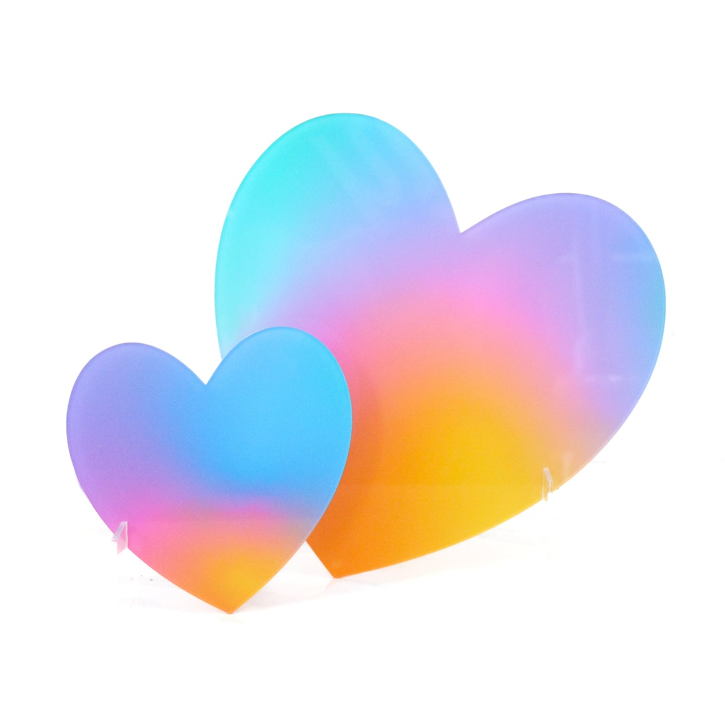 Ombre acrylic hearts