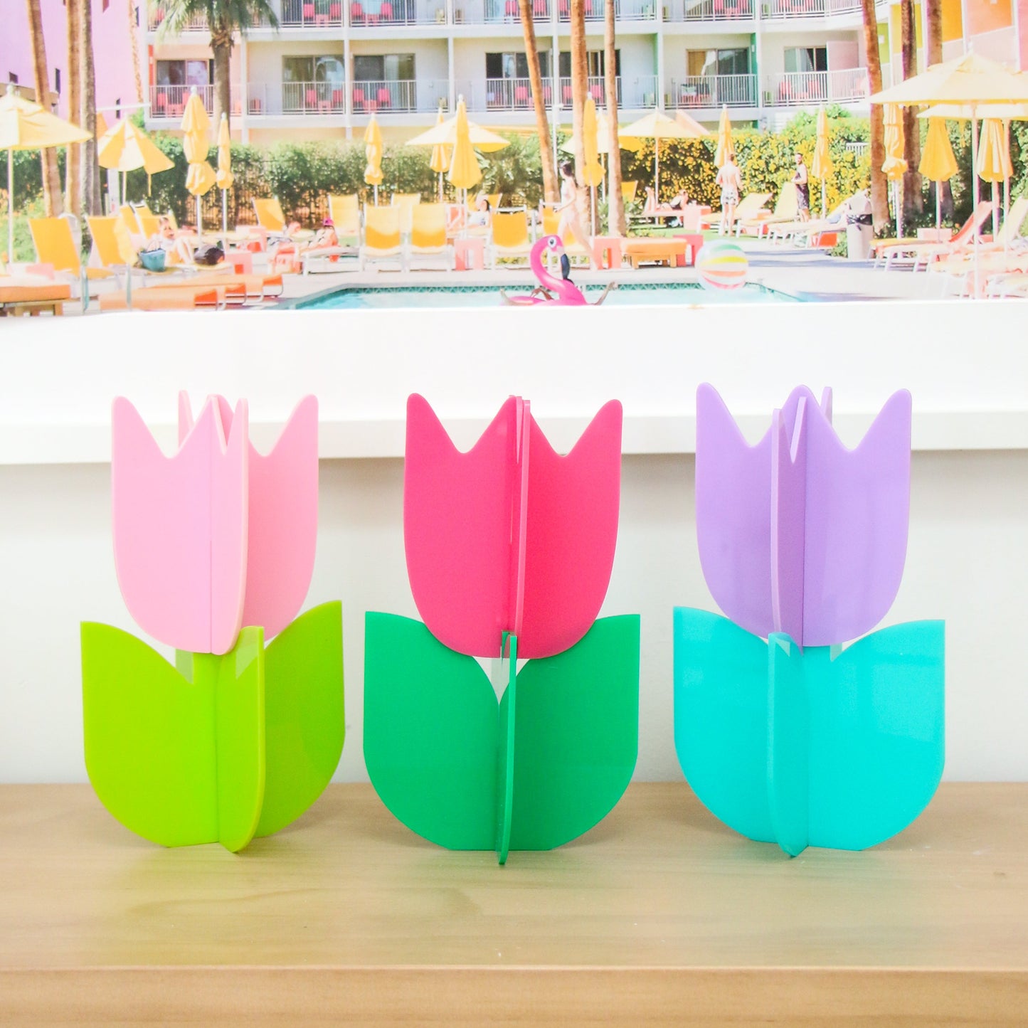 Acrylic tulips