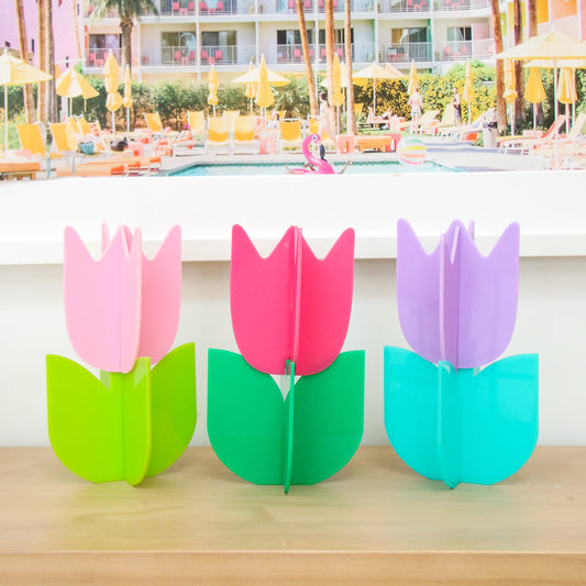 Acrylic tulips