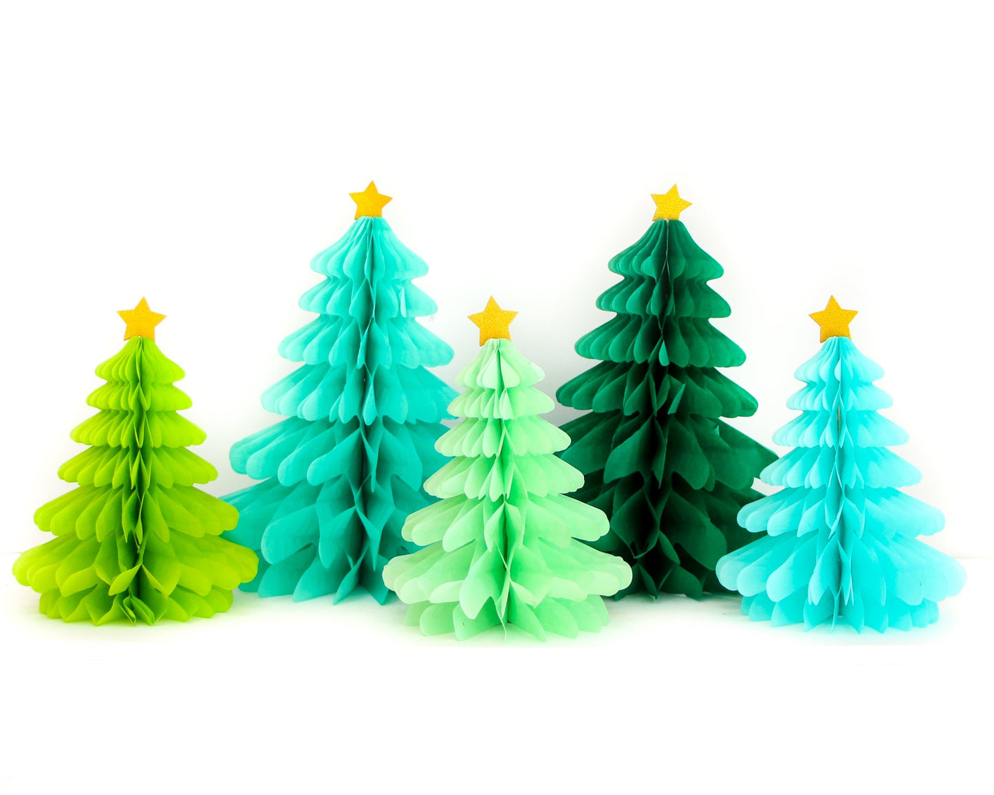 Green and Blue Honeycomb Tree Sets Christmas Decorations