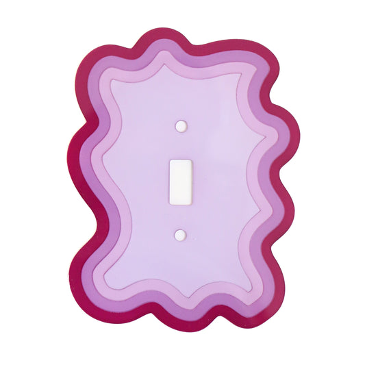 Purple and Lavender Squiggle Light Switch Plate