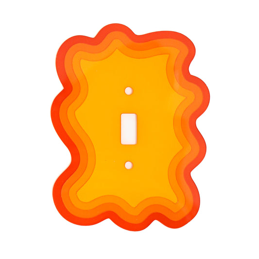 Orange Squiggle Light Switch Plate