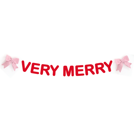 Very Merry Bow Felt Garland
