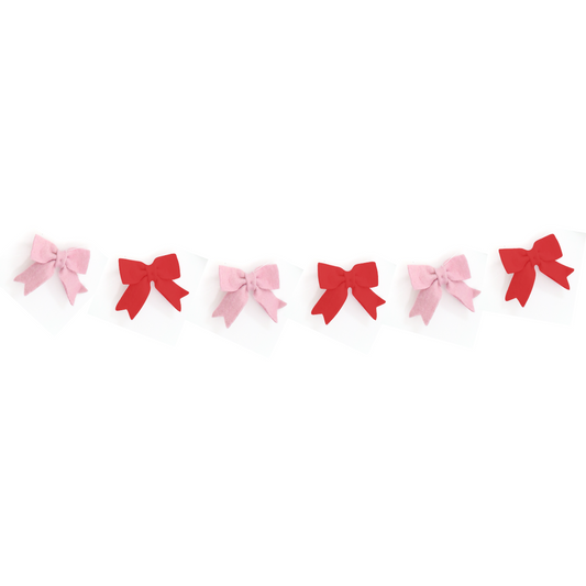 Red and Pink Bow Felt Garland