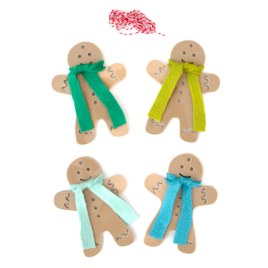 gingerbread men Ornament Set - Blues