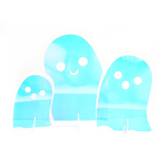 Iridescent and Clear Acrylic Ghost Decorations