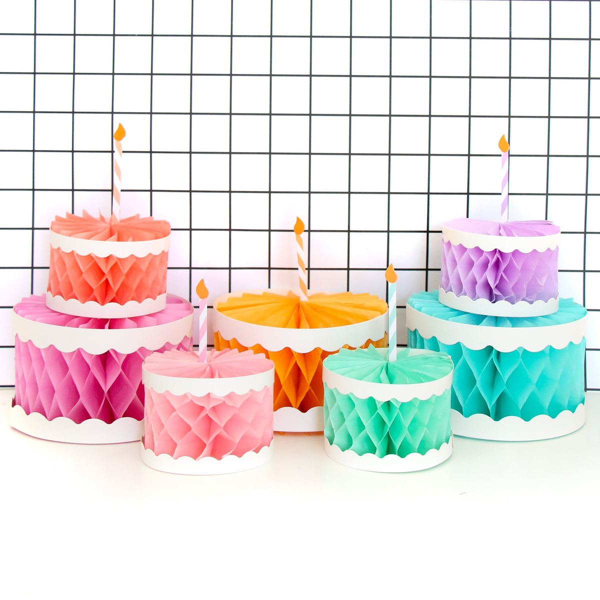 Rainbow Honeycomb cakes