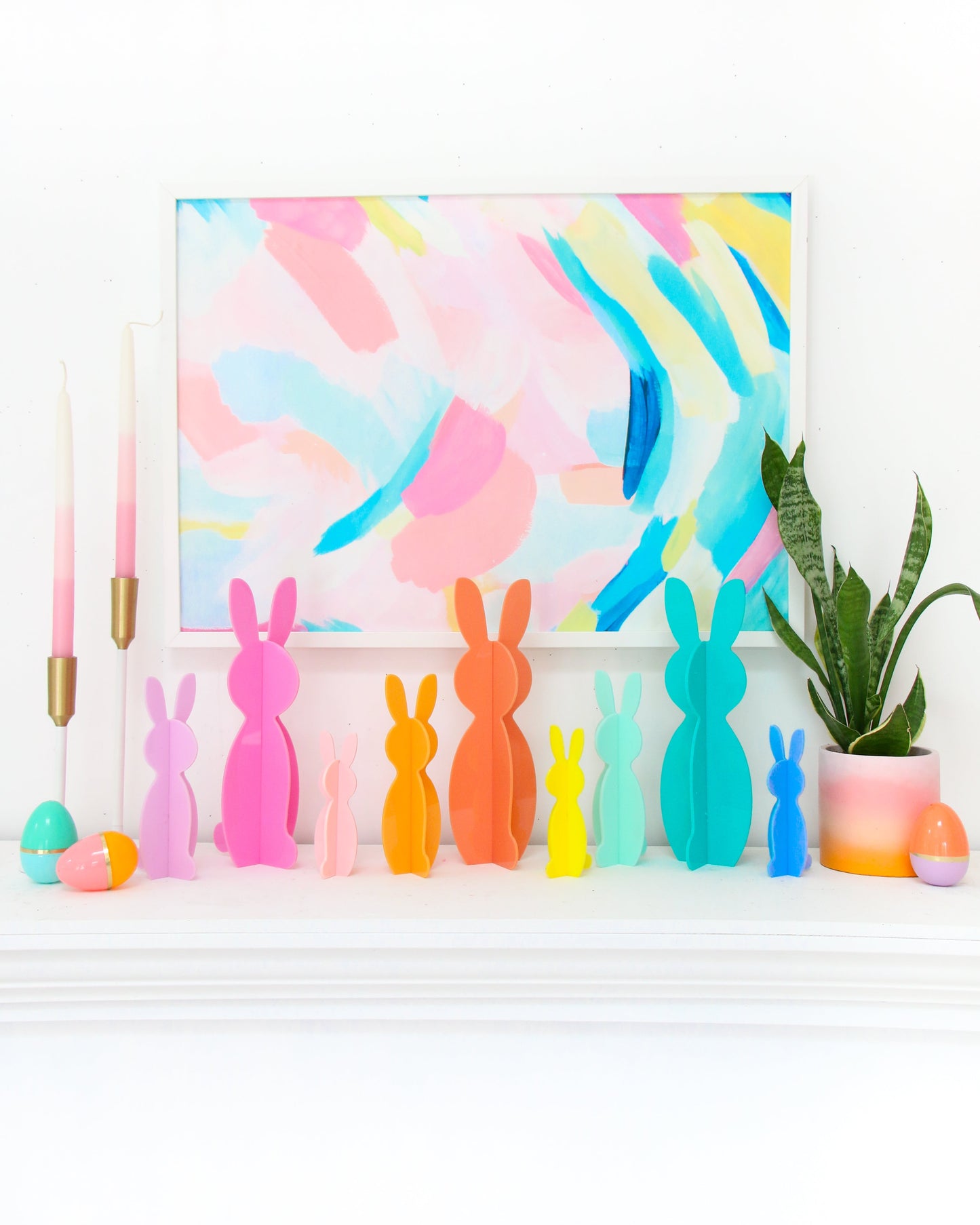 Blue Acrylic Bunny Decorations