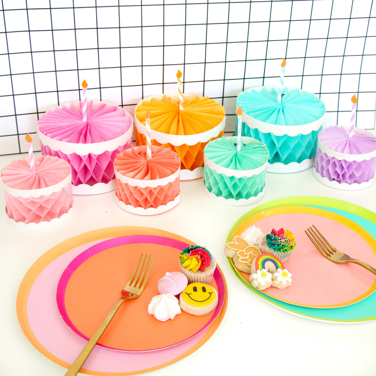 Rainbow Honeycomb cakes