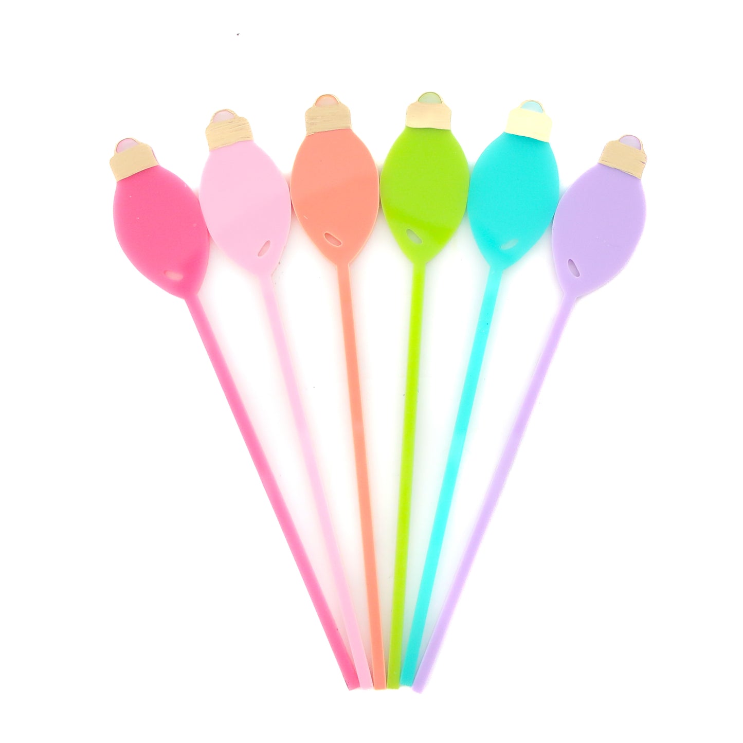Rainbow Light Bulb Drink Stirrers