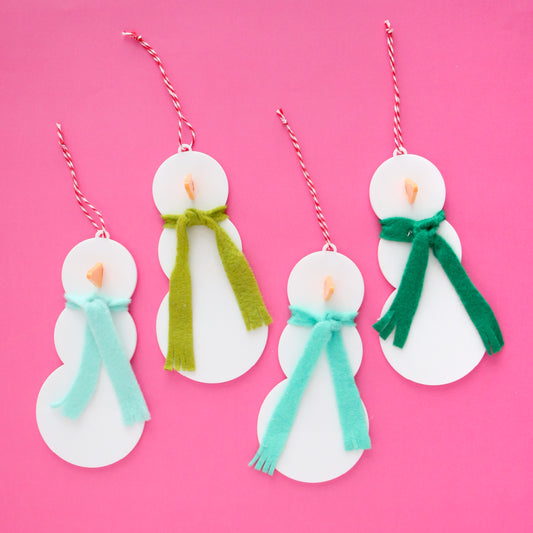 Snowman Ornament Set - Blues