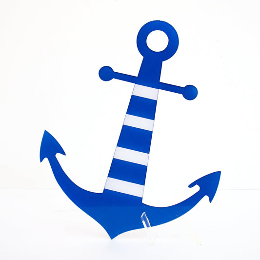 Blue and White Acrylic Anchor Decoration