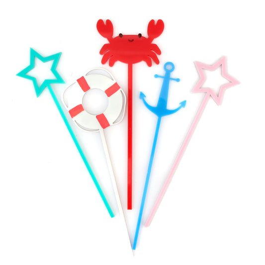 Patriotic Summer Acrylic Drink Stirrers