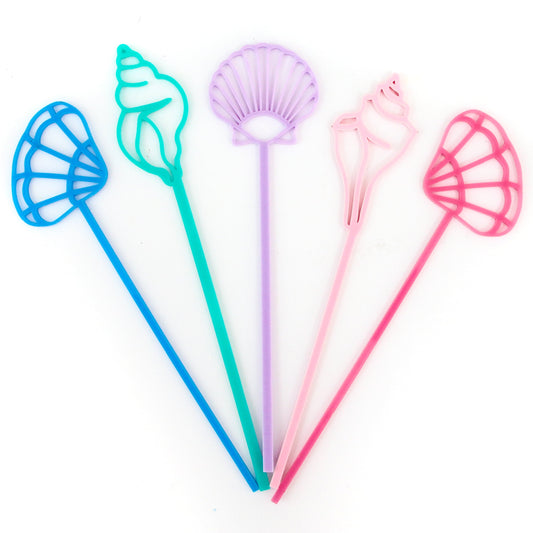 Sea Shell Acrylic Drink Stirrers