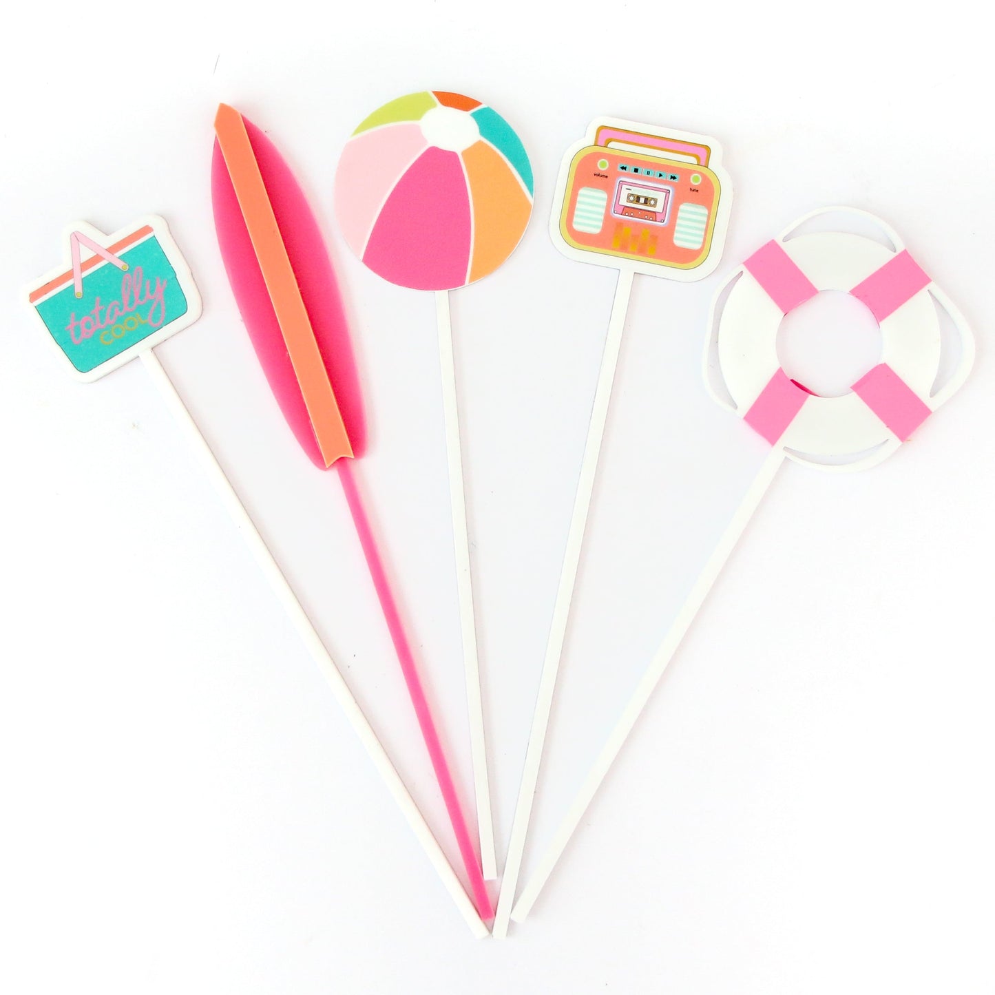 Beach Day Acrylic Drink Stirrers Set