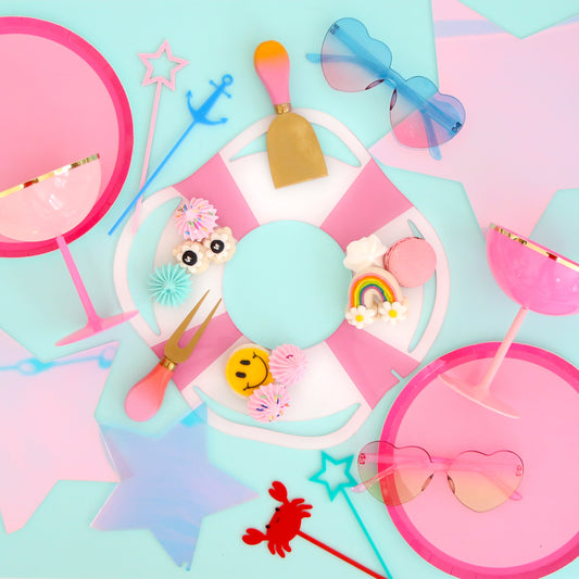 Pink Life Preserver Acrylic Serving Tray
